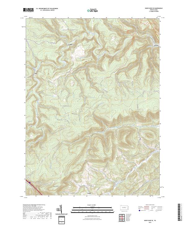 Snow Shoe SE, PA — USGS 7.5-minute topo (2023)