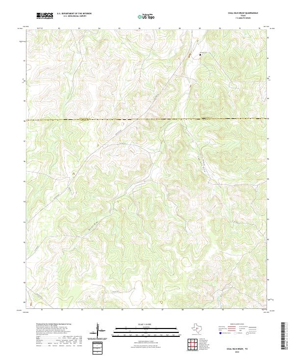 Coal Kiln Draw, TX — USGS 7.5-minute topo (2022)