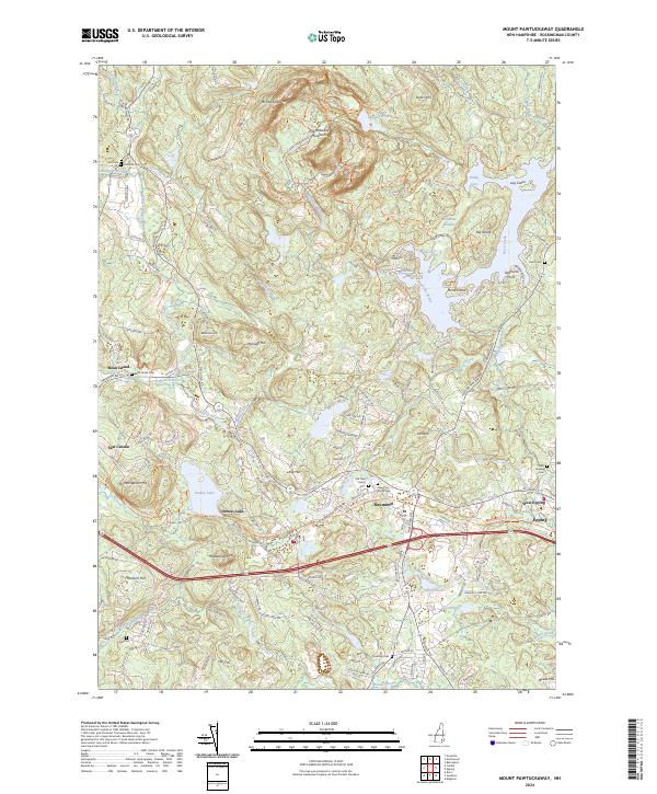 Mount Pawtuckaway, NH — USGS 7.5-minute topo (2024)