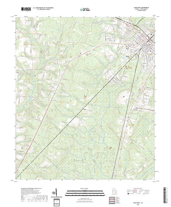 Jesup West, GA — USGS 7.5-minute topo (2024)
