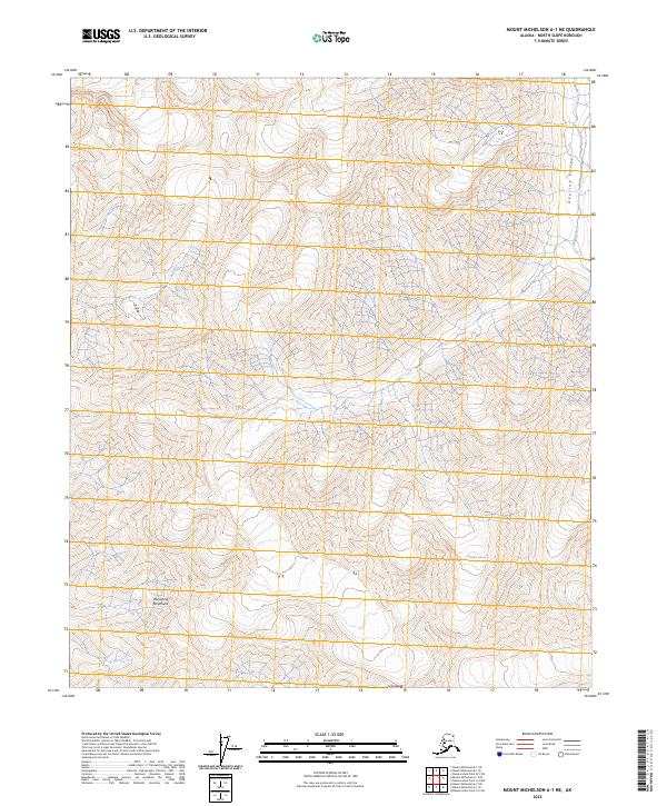 Mount Michelson A-1 NE, AK — USGS 7.5-minute topo (2023)