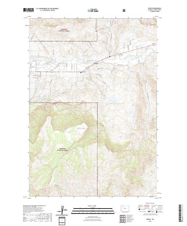 Wapiti, WY — USGS 7.5-minute topo (2021)