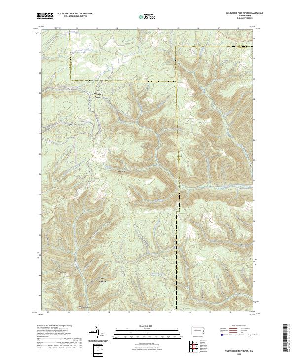 Wildwood Fire Tower, PA — USGS 7.5-minute topo (2023)