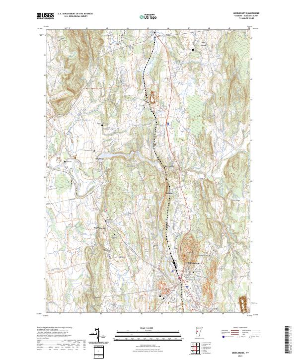 Middlebury, VT — USGS 7.5-minute topo (2024)