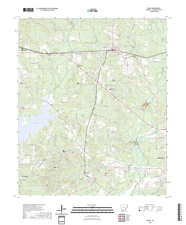 Waldo, AR — USGS 7.5-minute topo (2024)
