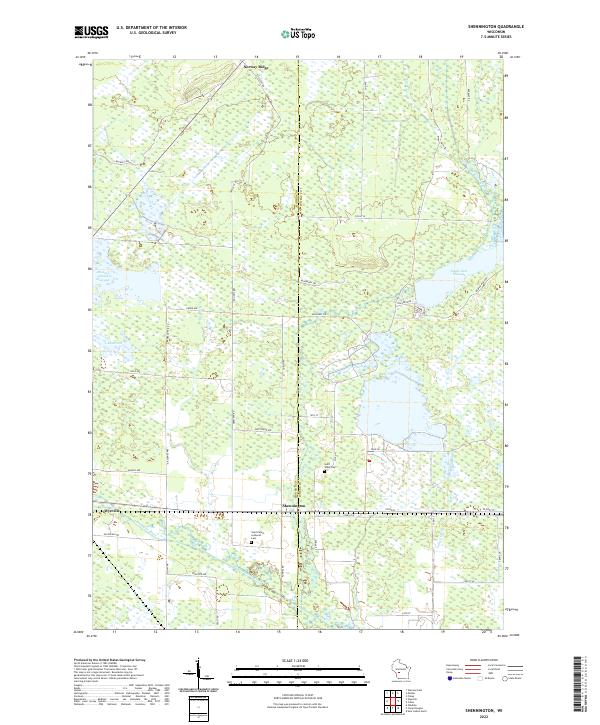 Shennington, WI — USGS 7.5-minute topo (2022)