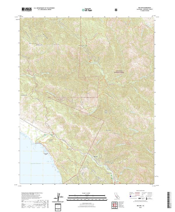 Big Sur, CA — USGS 7.5-minute topo (2021)