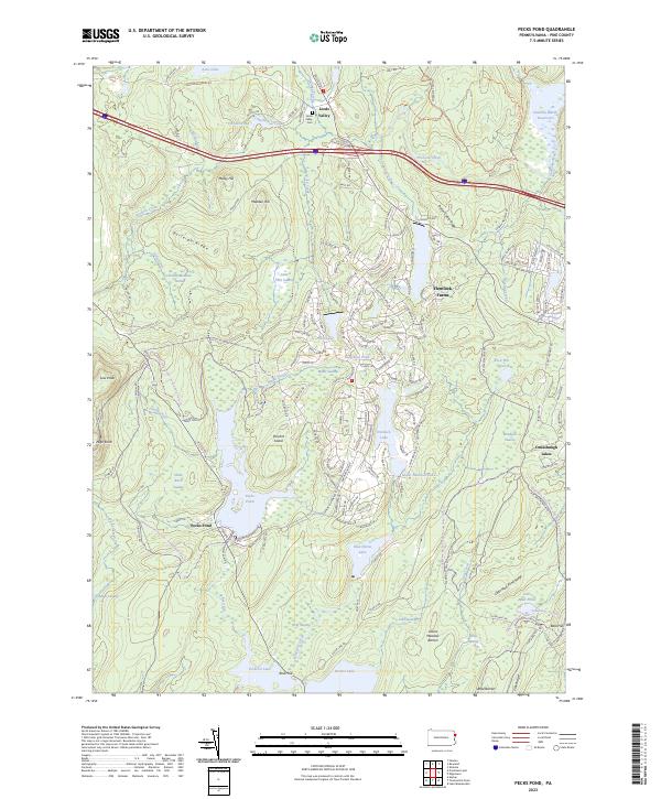 Pecks Pond, PA — USGS 7.5-minute topo (2023)