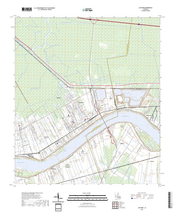 Lutcher, LA — USGS 7.5-minute topo (2024)