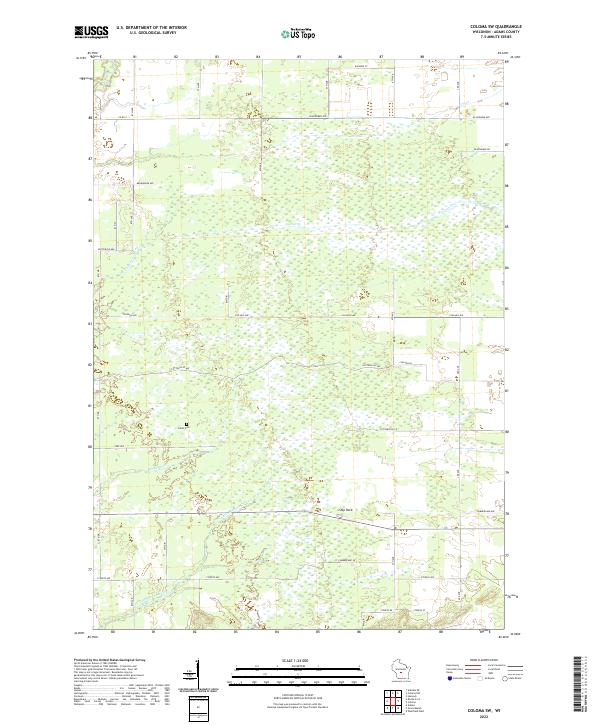 Coloma SW, WI — USGS 7.5-minute topo (2022)