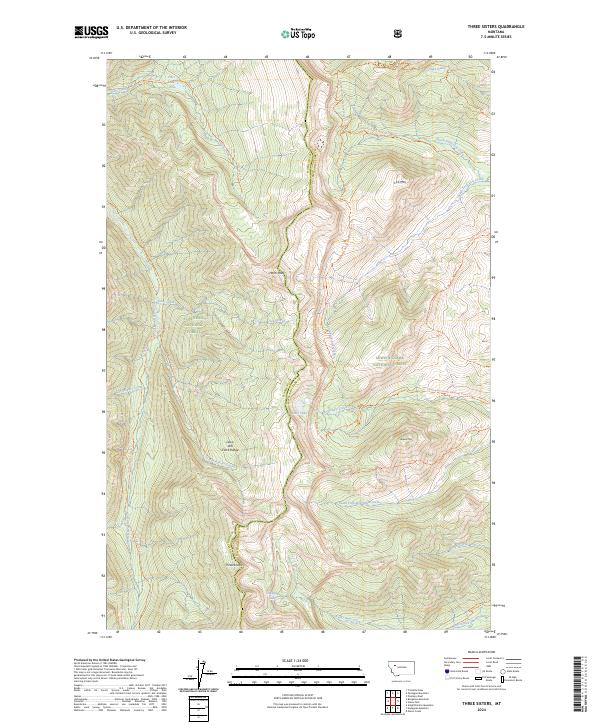 Three Sisters, MT — USGS 7.5-minute topo (2024)