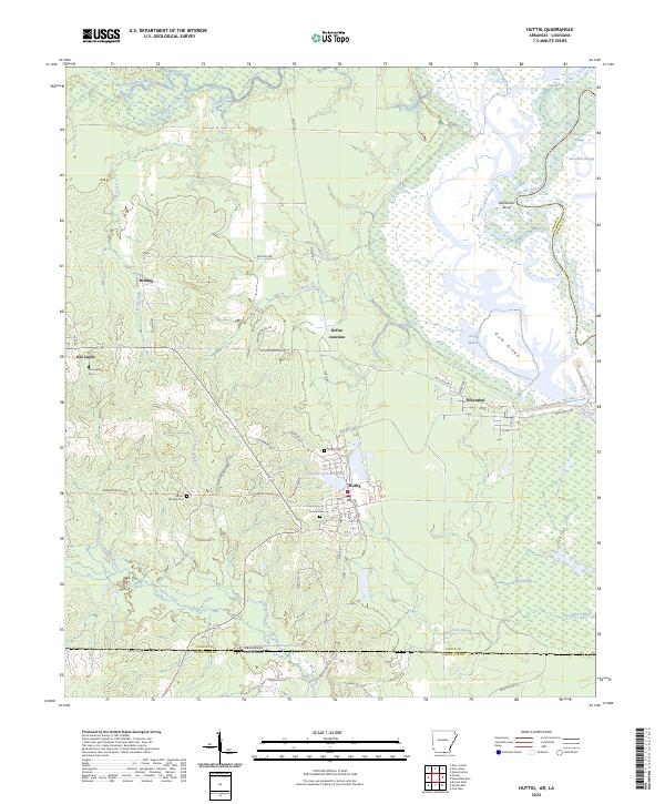 Huttig, AR-LA — USGS 7.5-minute topo (2024)