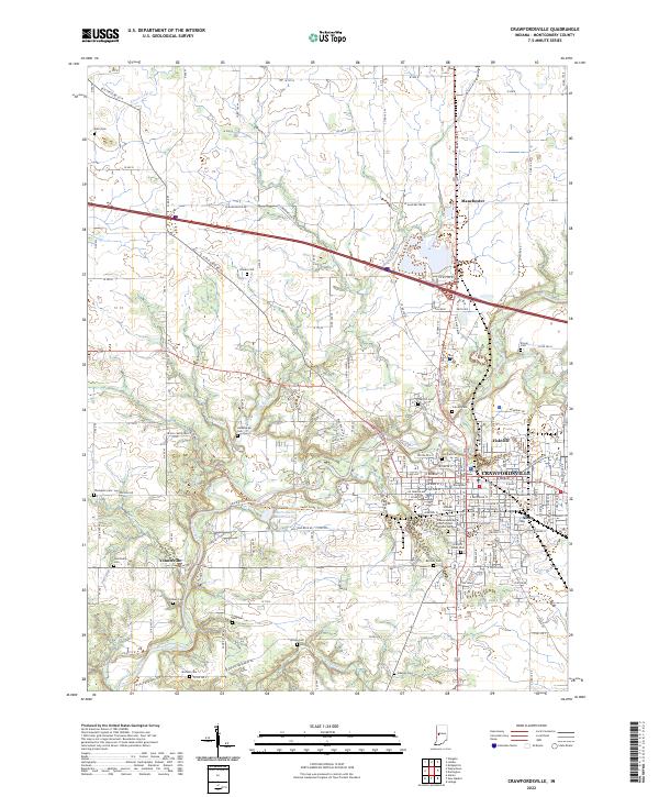 Crawfordsville, IN — USGS 7.5-minute topo (2022)