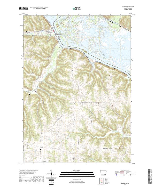 Lansing, IA-WI — USGS 7.5-minute topo (2022)