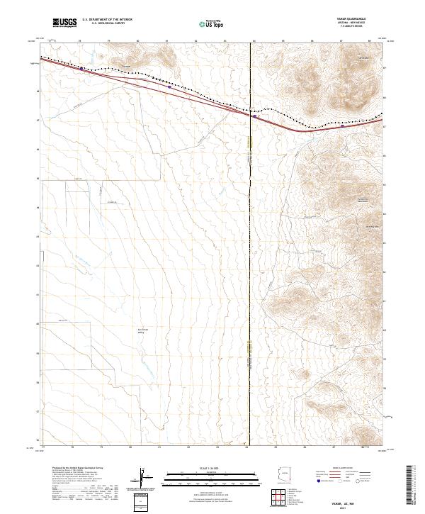 Vanar, AZ-NM — USGS 7.5-minute topo (2021)