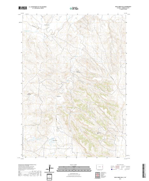 Buck Creek Hills, WY — USGS 7.5-minute topo (2021)