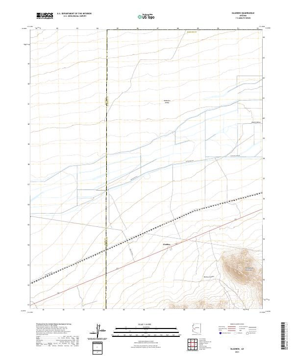 Gladden, AZ — USGS 7.5-minute topo (2021)