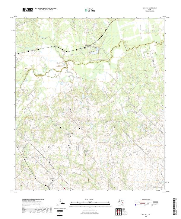 Gay Hill, TX — USGS 7.5-minute topo (2022)