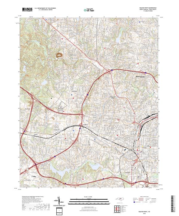 Raleigh West, NC — USGS 7.5-minute topo (2022)