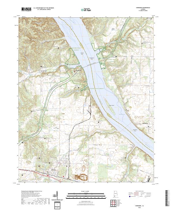 Cherokee, AL — USGS 7.5-minute topo (2024)