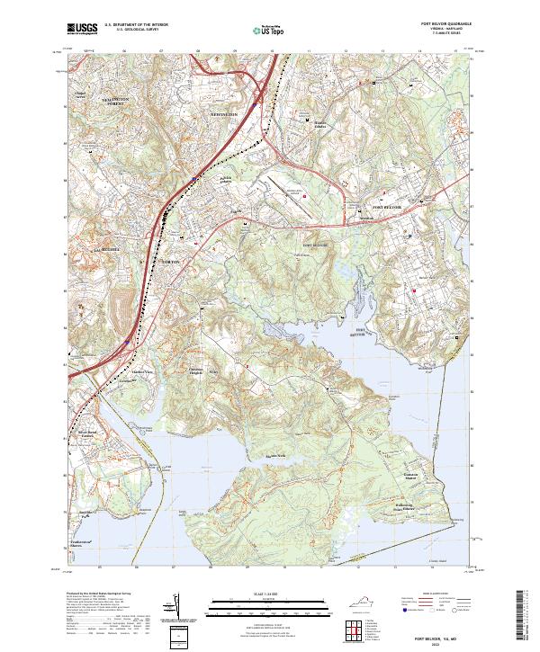 Fort Belvoir, VA-MD — USGS 7.5-minute topo (2022)