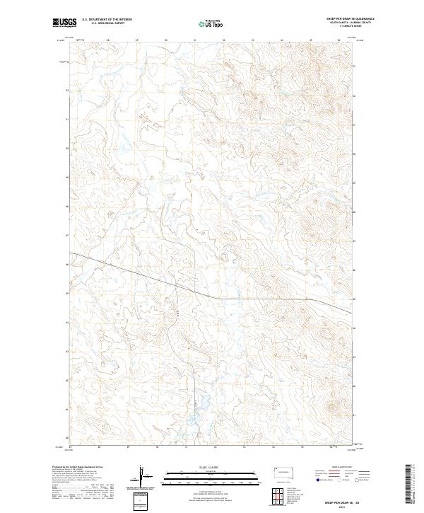 Sheep Pen Draw SE, SD — USGS 7.5-minute topo (2021)
