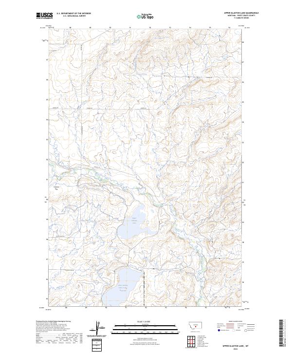 Upper Glaston Lake, MT — USGS 7.5-minute topo (2024)