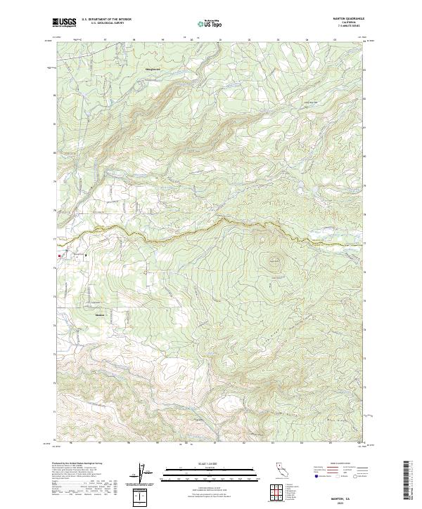 Manton, CA — USGS 7.5-minute topo (2023)