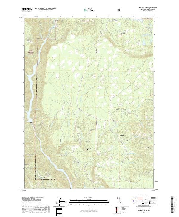 Roaring Creek, CA — USGS 7.5-minute topo (2022)