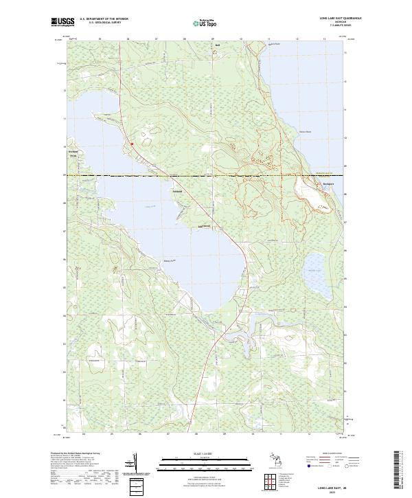 Long Lake East, MI — USGS 7.5-minute topo (2023)