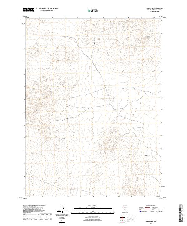 Oreana NW, NV — USGS 7.5-minute topo (2021)
