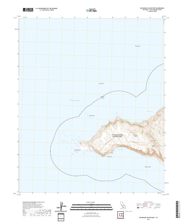San Miguel Island West, CA — USGS 7.5-minute topo (2021)