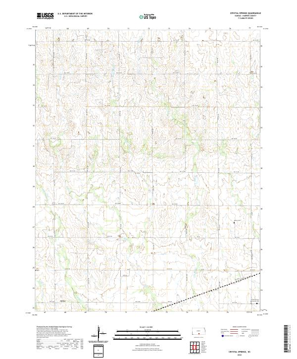 Crystal Springs, KS — USGS 7.5-minute topo (2022)
