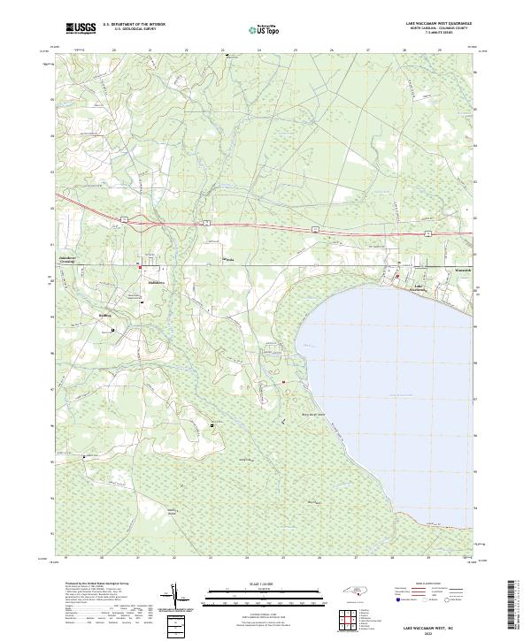 Lake Waccamaw West, NC — USGS 7.5-minute topo (2022)