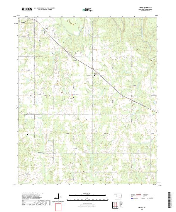 Bruno, OK — USGS 7.5-minute topo (2022)