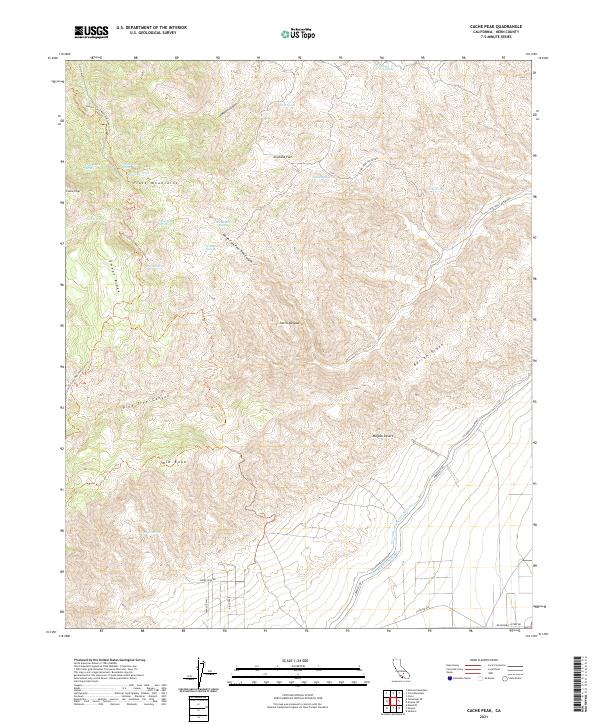 Cache Peak, CA — USGS 7.5-minute topo (2021)