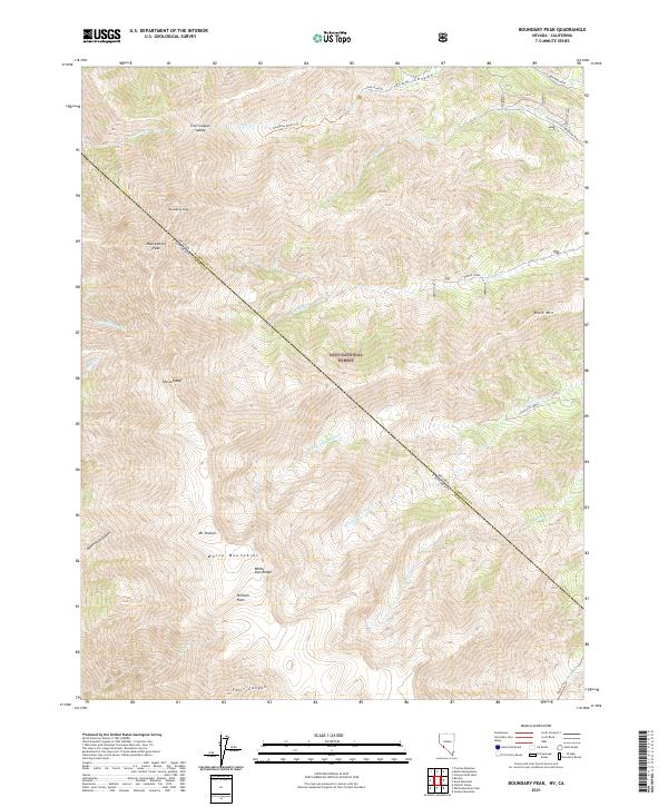 Boundary Peak, NV-CA — USGS 7.5-minute topo (2021)