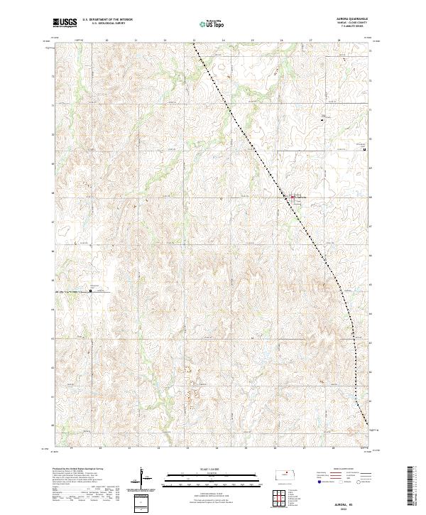 Aurora, KS — USGS 7.5-minute topo (2022)