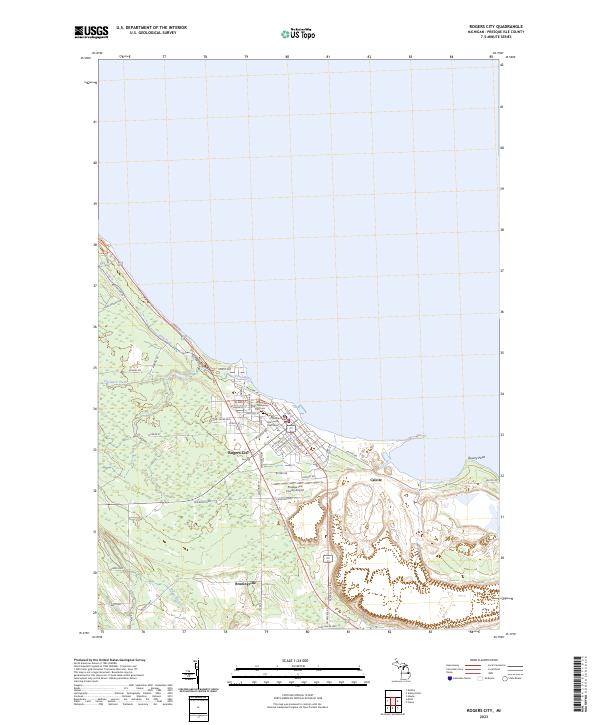 Rogers City, MI — USGS 7.5-minute topo (2023)