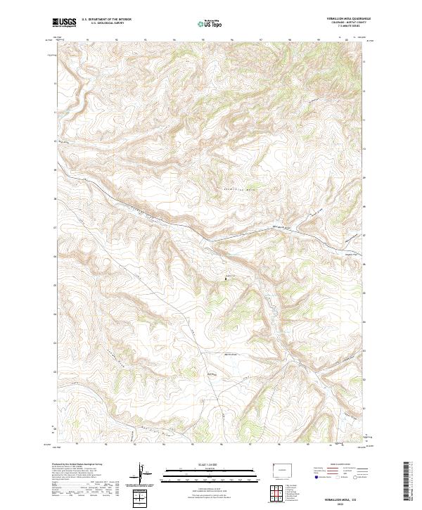 Vermillion Mesa, CO — USGS 7.5-minute topo (2022)