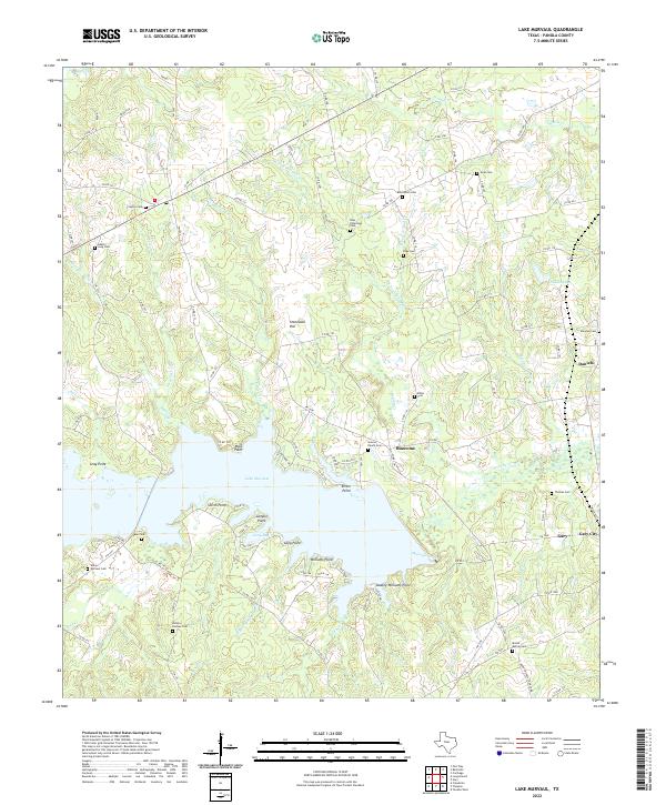 Lake Murvaul, TX — USGS 7.5-minute topo (2022)