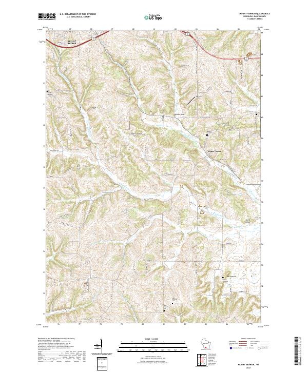 Mount Vernon, WI — USGS 7.5-minute topo (2022)