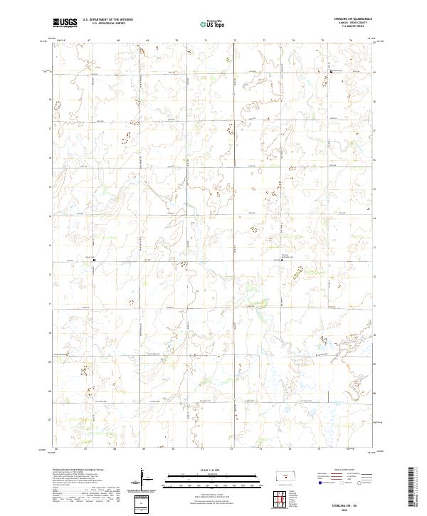 Sterling SW, KS — USGS 7.5-minute topo (2022)