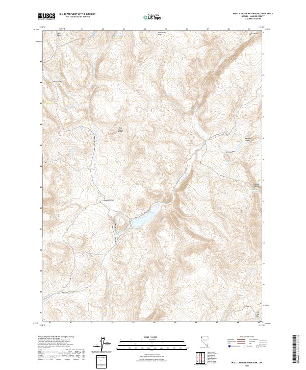 Wall Canyon Reservoir, NV — USGS 7.5-minute topo (2021)