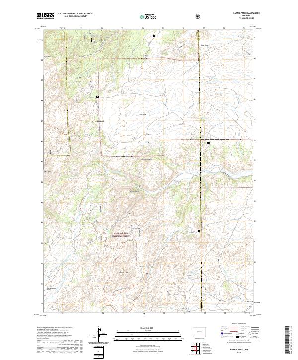 Harris Park, WY — USGS 7.5-minute topo (2021)