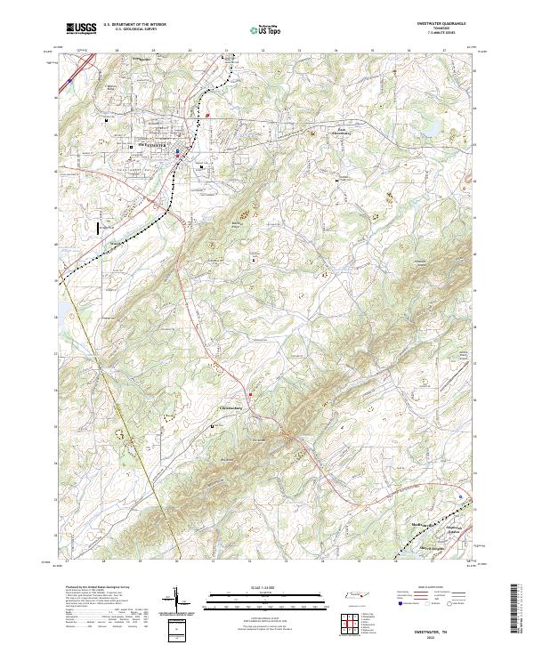 Sweetwater, TN — USGS 7.5-minute topo (2022)