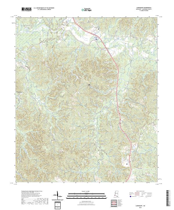 Laneheart, MS — USGS 7.5-minute topo (2024)