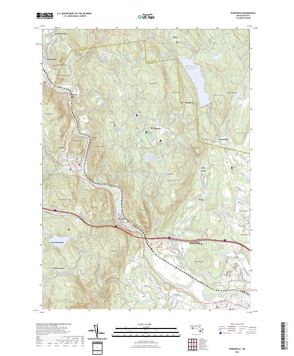 Woronoco, MA — USGS 7.5-minute topo (2024)