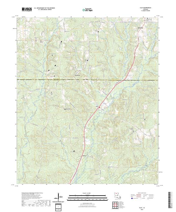 Clay, LA — USGS 7.5-minute topo (2024)