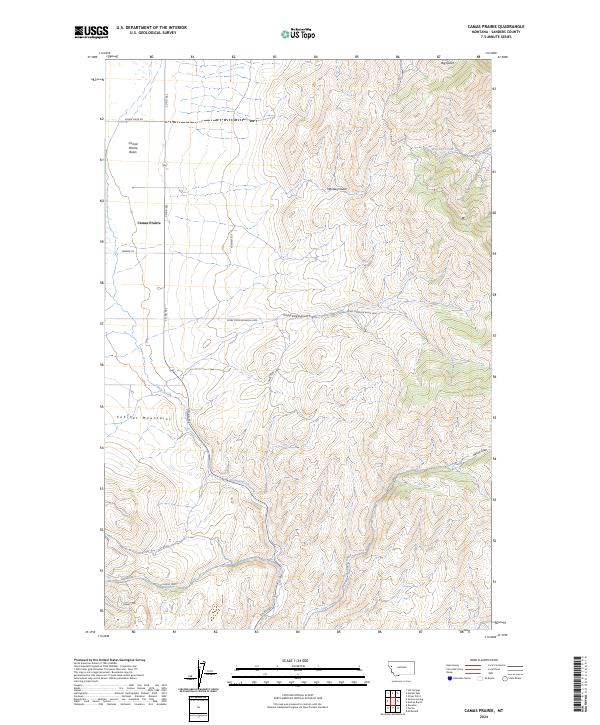 Camas Prairie, MT — USGS 7.5-minute topo (2024)